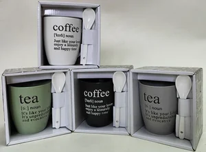 КерамСтрой Кружка 340мл. с ложкой Настроение вкуса R03H/4600