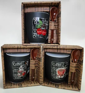 КерамСтрой Кружка 340мл. с ложкой Яркий вкус R03H/1216