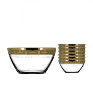 ГУСЬ ХРУСТАЛЬНЫЙ Набор салатников 7шт. Греческий узор GE03-1326/1322/S